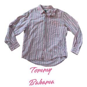 Tommy Bahama tencel lyocell stripe button down shirt men’s size xl